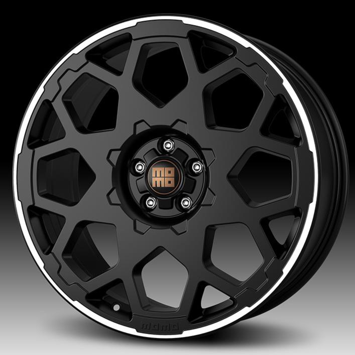 Lieti ratlankiai 8.5x20 5x120 ET40 Momo HEAVY DUTY Matt Black Polished
